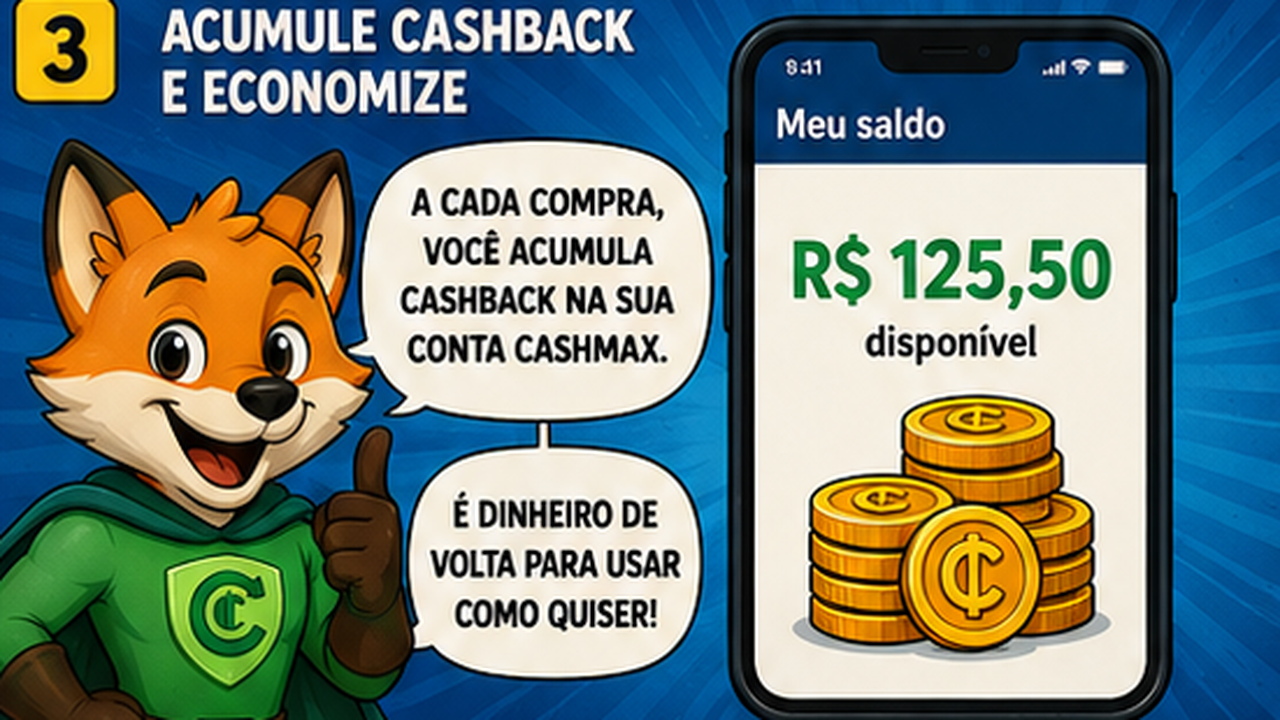 Acumule cashback e economize — quadro 3