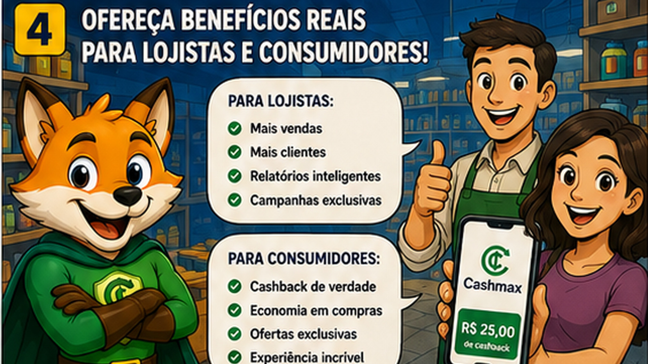 Ofereça benefícios reais para lojistas e consumidores — quadro 4